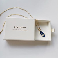 Boîtes d'emballage personnalisées pour bijoux, boîte d'emballage de luxe bleue pour bijoux, boîte cadeau magnétique personnalisée en feuille d'argent pour bijoux