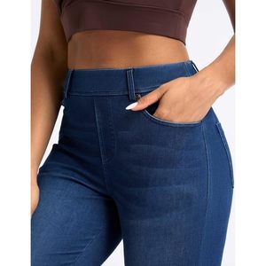 Pantalones jeggings de mezclilla elásticos para mujer FOXA con bolsillos, leggings ajustados para uso diario - Product Image 4