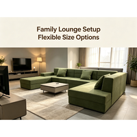 Canapé d'angle modulaire moderne en L avec revêtement vert frais pour la décoration de salon d'appartement de petite taille - Vente en gros