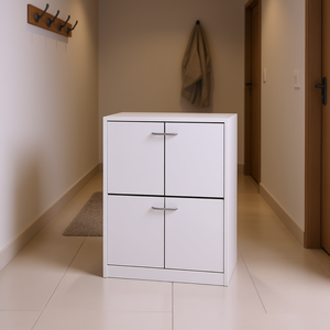 Scarpiera in Legno Naturale 53x24x110 cm con 2 Ante a Ribalta per Ingresso, Arredamento Moderno per Soggiorno - Product Image 2