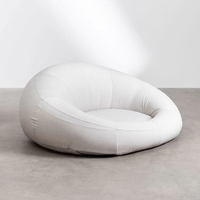 Fauteuil pouf rond moderne gonflable portable, canapé pliable avec housse en tissu imperméable, radeau flottant pour lac ou piscine