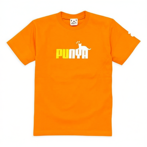 Camiseta Punya de Manga Corta con Estampado de Gato, Color Naranja, Unisex, para Uso Promocional - Product Image 2