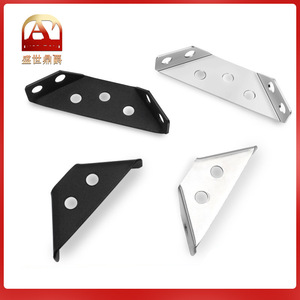 Support d'angle universel en acier laminé à froid noir épaissi de 5 mm, estampé et peint, pour renforcement d'armoires - Product Image 5