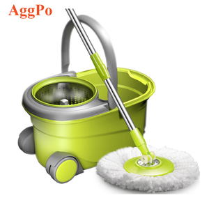Spin <strong>Mop</strong> <strong>Bucket</strong>, Stainless Steel Deluxe 360 <strong>Spinning</strong> <strong>Mop</strong> <strong>Bucket</strong> Floor Cleaning System with Wheels and <strong>Mop</strong> - Product Image 1