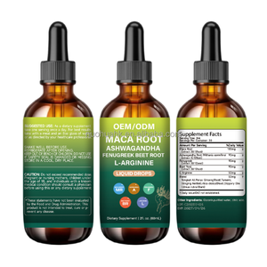 Gouttes liquides de Maca, Ashwagandha, Fenugrec, Racine de Betterave et L-Arginine 2fl. oz. (60mL) Complément alimentaire naturel pour adultes - Product Image 1