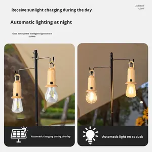 Lámpara <span class=keywords><strong>Solar</strong></span> Multifuncional para Camping con Filamento de Tungsteno, Portátil, Recargable, Impermeable y de Larga Duración - Product Image 4