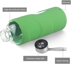 ขวดน้ำแก้วขนาด 32 ออนซ์ พร้อมปลอกซิลิโคนกันลื่นแบบถอดได้ - Product Image 4