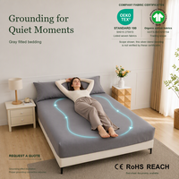 Drap de lit de mise à la terre en fibre d'argent 5% certifié OEKO, fournisseur de literie de mise à la terre pour emballages personnalisés et commandes en gros