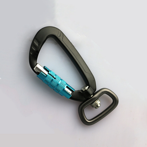 고품질 4KN 자동 잠금 스위블 카라비너, 산화 알루미늄 마감 및 맞춤 색상 제작, 반려견 목줄용 항공 알루미늄 스냅훅 - Product Image 2