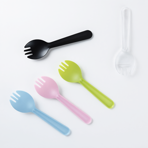 Ensemble de 100 fourchettes et cuillères en plastique jetables, emballées individuellement, pour fêtes et pâtisseries - Product Image 1
