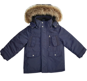 Parka à capuche épaisse pour l'hiver <span class=keywords><strong>Manteau</strong></span> d'extérieur pour garçons Garniture en fausse <span class=keywords><strong>fourrure</strong></span> Fermeture à glissière Tissu tissé - Product Image 1