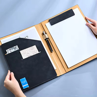 Portapapeles de Lujo A4, Suministros de Oficina, Cuero PU, Bloc de Notas para Conferencias de Oficina, Portapapeles con Clip