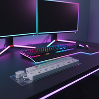 Multiprise électrique avec 4 prises, 2 ports USB-A, câble de 5 m, protection contre les surtensions, IP20, interrupteur marche/arrêt