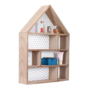 Grosir Kualitas Super Produk-Nursery Log Cabin Rak Dinding Kamar Bayi Mengambang Log Rak Kabin