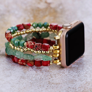 Bracelet tissé en textile plaqué or pour Apple Watch, bracelet tendance pour montre connectée, automne 2024 - Product Image 2
