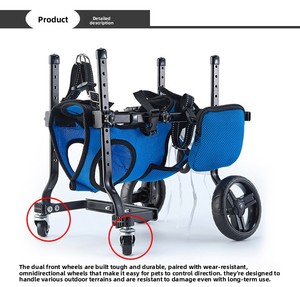 Fauteuil roulant <span class=keywords><strong>pour</strong></span> <span class=keywords><strong>chien</strong></span> silencieux avec roues en caoutchouc, <span class=keywords><strong>chariot</strong></span> de mobilité léger en aluminium <span class=keywords><strong>pour</strong></span> chiens handicapés de petite race - Product Image 3