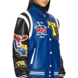 Latest Fashionable Hot Sale <b>Women</b> Baseball Varsity <b>Jacket</b> Stand Printed Canvas Winter Breathable <b>Lightweight</b> OEM Service - Product Image 4