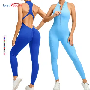 Popular Sleeveless I Shape Slim Naked Feeling Fitness Yoga One Piece Sets Gym Wear Workout Jumpsuits Yoga leggings Bodysuits