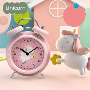 Chambre Bureau Table Réveil Enfants Carton Métal Enfants Horloges Reloj <span class=keywords><strong>Veilleuse</strong></span> Double-Anneau Réveil pour Enfants - Product Image 2