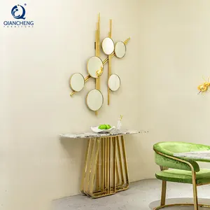 Moderne home und hotel dekorative goldene edelstahl wand spiegel