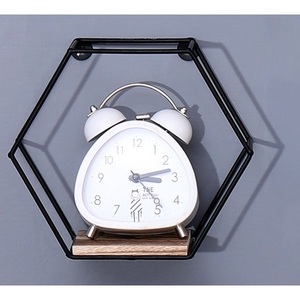 Étagères murales hexagonales flottantes noires, lot de 3 tailles différentes, étagère murale moderne en métal, simple, avec cloison en bois - Product Image 3