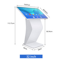 Pantalla Táctil LCD Interactiva de 4K de 32/43/49/55 Pulgadas, Tótem con Base, Kiosco de Autoservicio para Negocios, Centros Comerciales y Exteriores