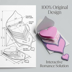 Tarjeta Interactiva con Diseño Original ZS-PC0074, Cascada de Corazones, para el Día de San Valentín o el Día de la Madre, para Minoristas en Línea - Product Image 4