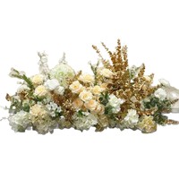 Boule de fleurs artificielles dorées sur pied Alwaysbloom en PVC et gel cristallin pour décorations de table, mariages et fêtes d'anniversaire