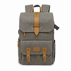 Mochila de Fotografía para Cámara DSLR, Personalizada, Vintage, de Lona Encerada, con Cierre de Cremallera, Impermeable, Antirrobo, Transpirable y Duradera - Product Image 3