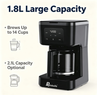 Cafetera Eléctrica de Goteo Anbolife de 14 Tazas con Apagado Automático y Función Mantener Caliente, Sistema de Agua Caliente Doméstico de 1.8L, OEM