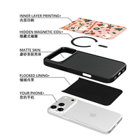 Coque de téléphone AG Feeling Black Edge avec motif de Noël doré pour iPhone 17, 17 Pro Max, 16 Pro, 15, 15 Pro Max, 15 Pro, 14 Pro Max – Coque magnétique