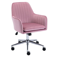 Fauteuil de bureau de luxe en velours nordique, réglable en hauteur, pivotant, avec roulettes silencieuses, pour zone de travail