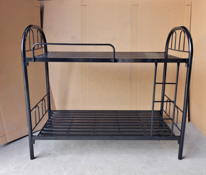 Lit Métallique Simple Superposé Dortoir Scolaire, Cadre en Acier Fer Économique avec Toboggan pour Adultes, Meuble de Chambre - Product Image 1