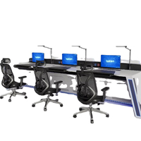 Escritorios de Computadora Modernos y Duraderos de Acero y Madera JCCX-5 para Centros de Datos, Salas de Despacho, Agencias Gubernamentales y Control de Tráfico