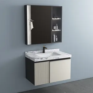 Modern banyo mobilya setleri yüksek kaliteli banyo makyaj aynası kontrplak Modern banyo dolabı