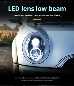 Fari anteriori FT per BMW <span class=keywords><strong>Mini</strong></span> R50 R52 <span class=keywords><strong>R53</strong></span> 2001-2006, proiettore LED con luci diurne, accessori automobilistici - Product Image 2