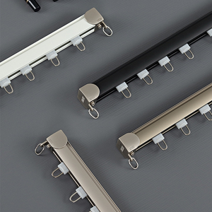 Tùy chỉnh màu sắc chống ăn mòn trần gắn Rèm theo dõi với móc theo phong cách đơn giản theo dõi thẳng làm bằng kim loại hợp kim nhôm - Product Image 2