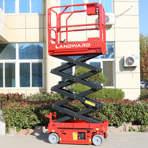 LANDWARD pequeña plataforma de elevación hidráulica eléctrica Mini plataforma de elevación de tijera móvil para el hogar Venta de elevación de tijera autopropulsada sobre orugas - Product Image 1