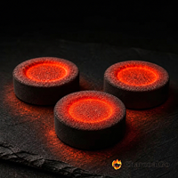 Disques de charbon de bois de fruit rondes noires à allumage rapide pour chicha et barbecue