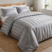 Parure de lit d'hôtel en satin rayé de haute qualité, ensemble de draps doux tissés, plusieurs couleurs disponibles, tailles personnalisées acceptées, vente en gros