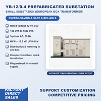 Poste de transformateur compact préfabriqué extérieur YB-12/0.4 12kV, transformateur de type boîtier européen 30-1600kVA, équipement de distribution d'énergie