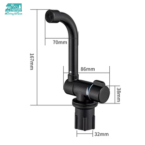 Robinet d'eau froide JDA RV Accessories pour camping-car, robinet d'évier léger noir pour camping-car, caravane et motorhome - Product Image 2