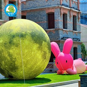 Sculpture publicitaire gonflable lumineuse de ballon de modèle d'air de dessin animé de lapin en forme personnalisée pour les campagnes d'aération - Product Image 6