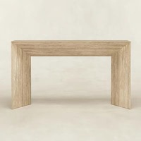 Table console moderne Wabi-Sabi 2026 avec plateau en travertin personnalisé pour chambre, villa, hôtel – Garantie 3 ans – OEM/ODM disponible
