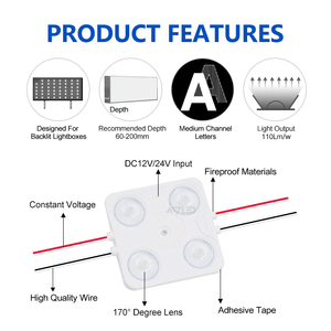 Módulo LED 2026Wholesale DC12V/24V 2W 4LEDs 2835 150lm/w Inyectado Impermeable IP65 170 Grados - Product Image 5