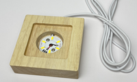 Vente en gros de source de lumière LED veilleuse boule de cristal ronde tableau de diffusion base en bois lampes de table alimentées par USB pour chambre à coucher