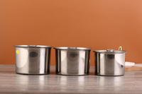 Acier inoxydable 201 récipient de stockage des aliments cylindre couvert pot d'assaisonnement réservoir de stockage d'huile de cuisson pot d'assaisonnement en métal