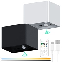 Applique murale rechargeable avec détecteur de mouvement Batterie 4000mAh Télécommande Applique murale sans fil haut et bas Lampe murale à LED