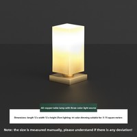 Lámpara de Mesa Moderna Nórdica Minimalista de Latón Macizo con Pantalla de Vidrio, 1000 Lúmenes, Lámpara de Noche para Dormitorio, Estudio, Sala de Estar