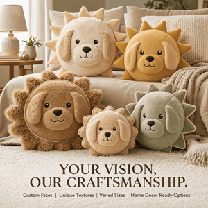 Cuscino Peluche Personalizzato con Logo, Cucciolo Sunbeam, Giocattolo Morbido, Mascotte, OEM ODM, Decorazione Casa, Regalo, Produttore, Vendita all'Ingrosso, Promozione - Product Image 5
